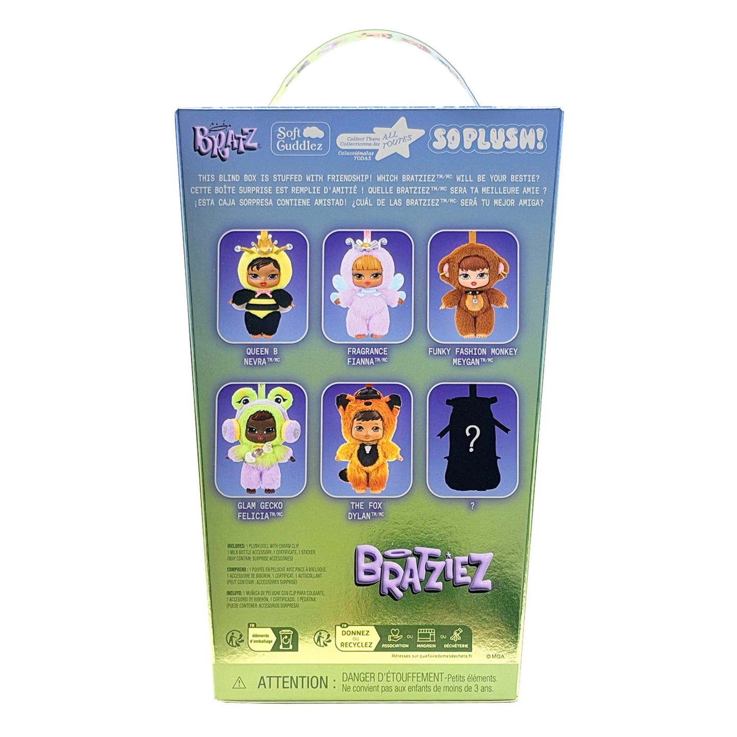 Bratziez Bestiez plush blind box back packaging