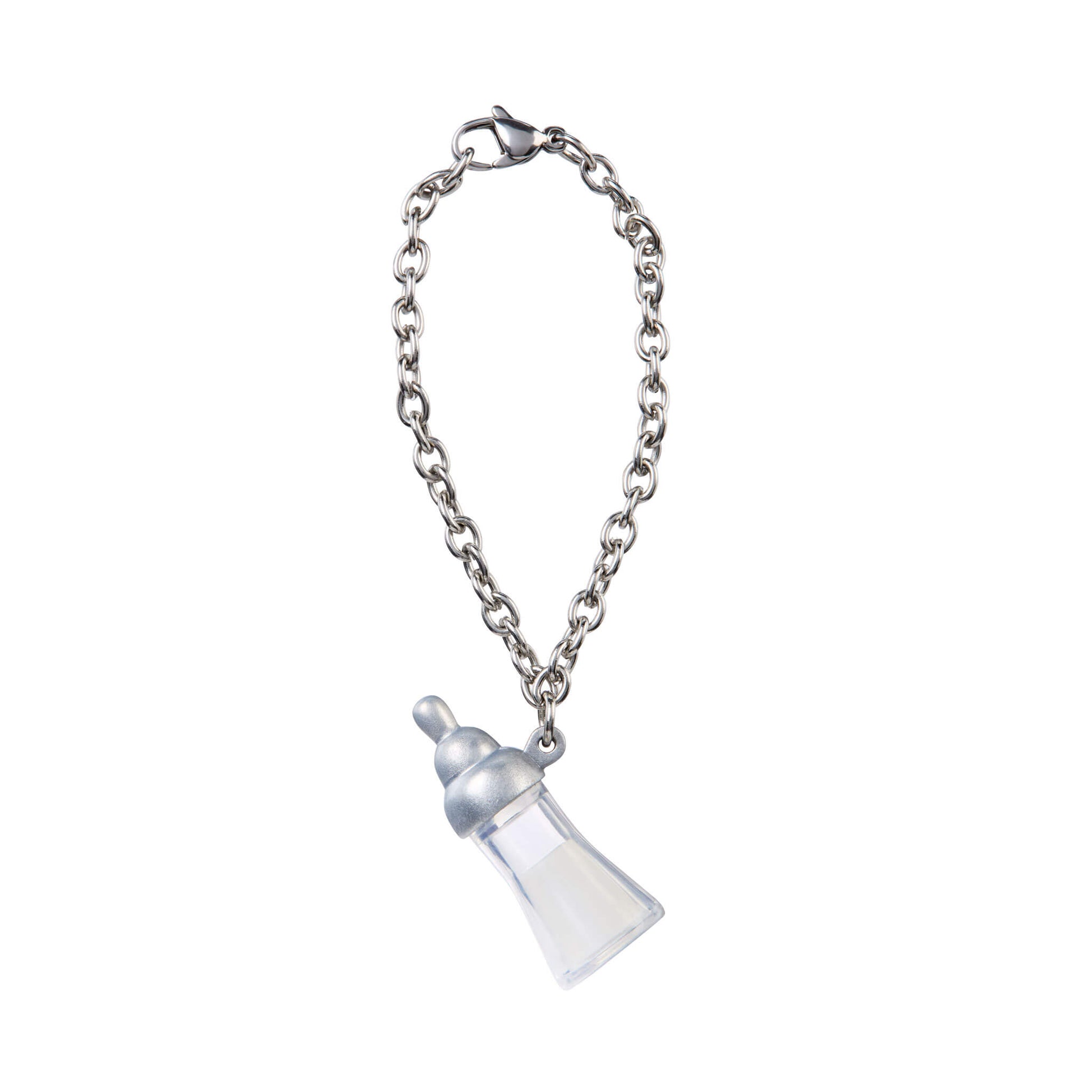 Bracelet with a unique bottle pendant on a white background