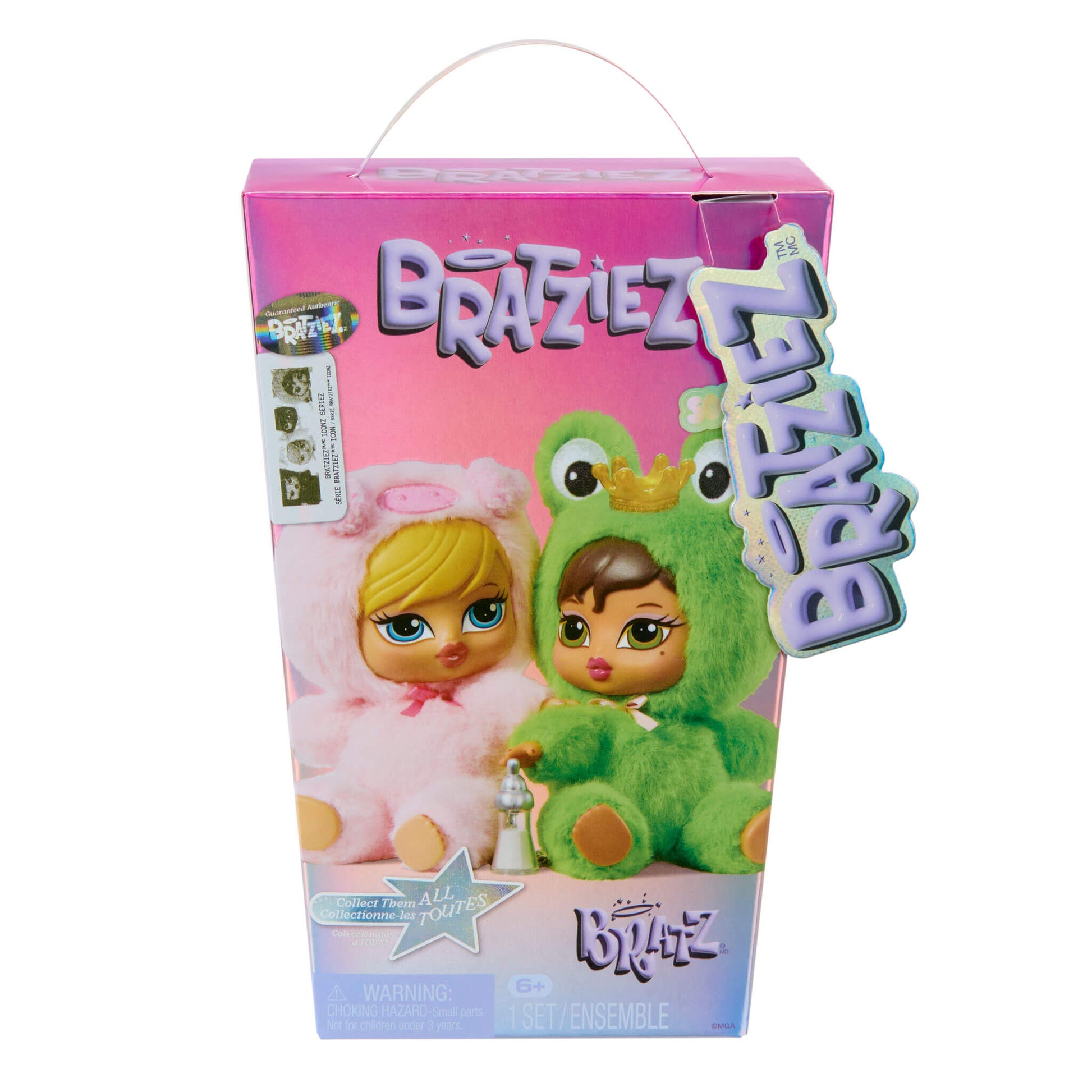 Braaziez toy packaging with two dolls on a white background
