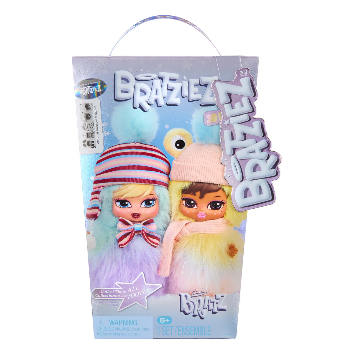 bratziez wintertime wonderland fuzzy keychain front packaging