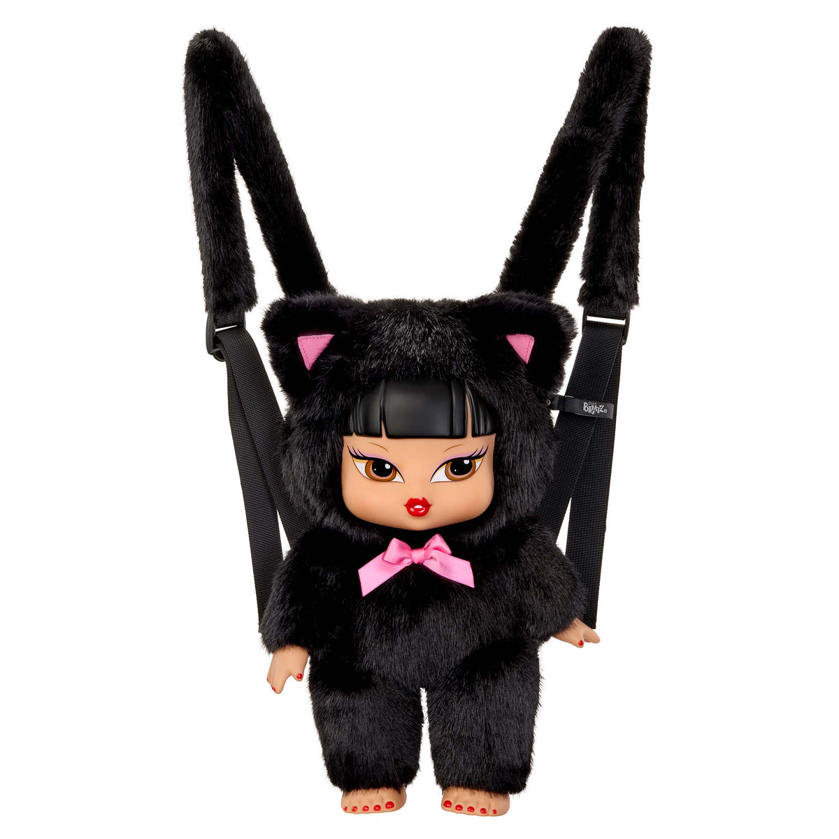 bratziez packz backpack  jade black cat  fuzzy fur