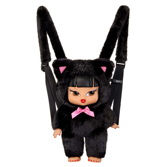bratziez packz backpack  jade black cat  fuzzy fur