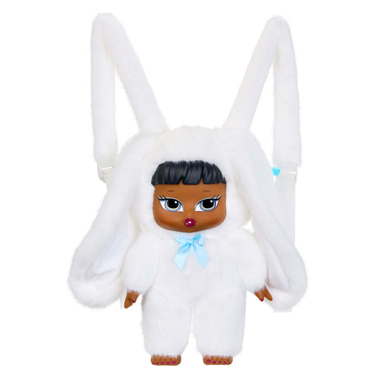 bratziez packz backpack sasha white rabbit fuzzy fur