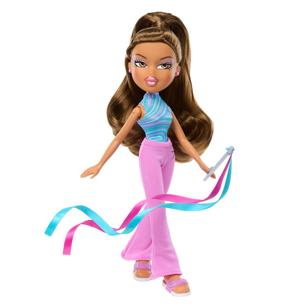 Yasmin is holding dance flag