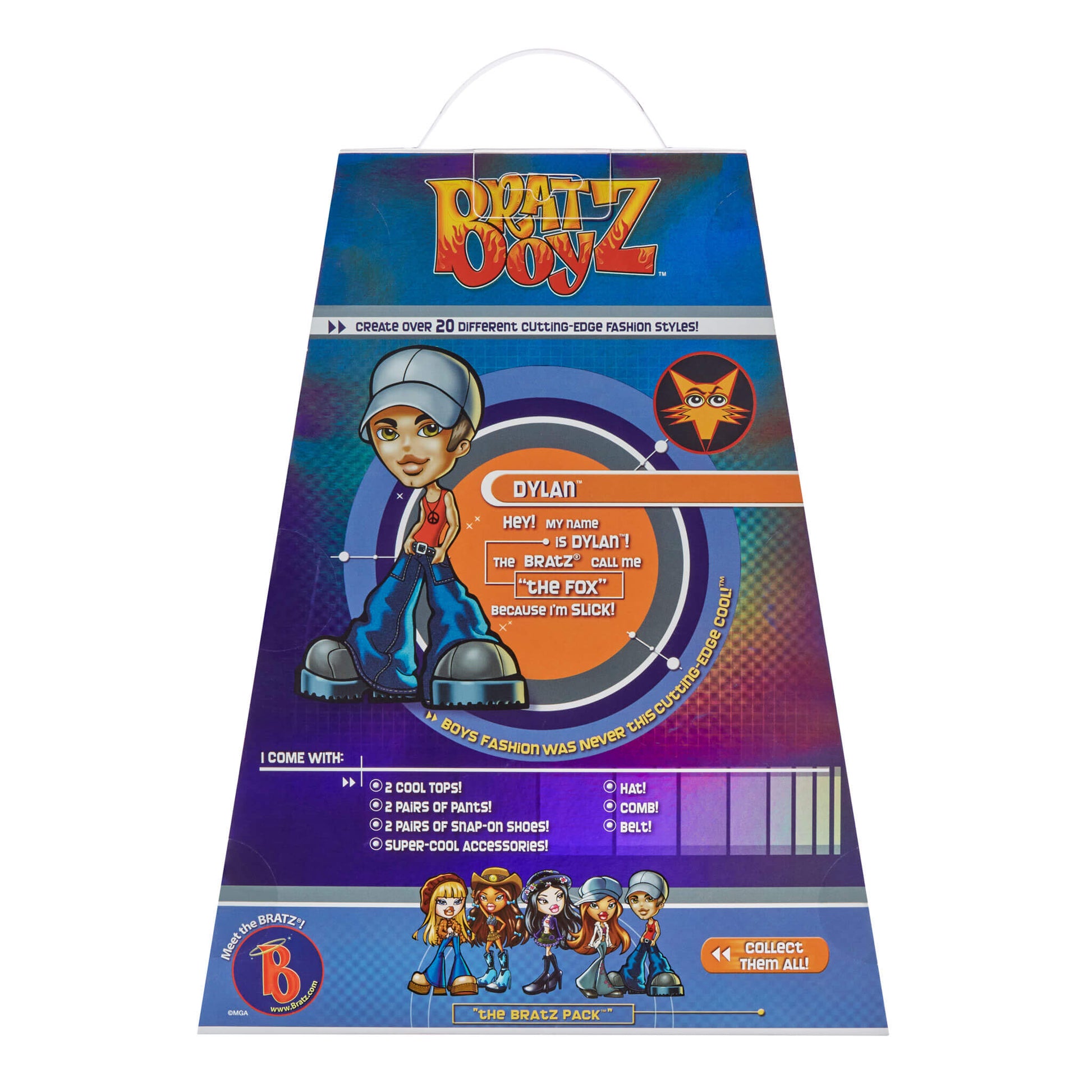Toy packaging for 'Boyz Boyz' with character illustration and product details on a white background