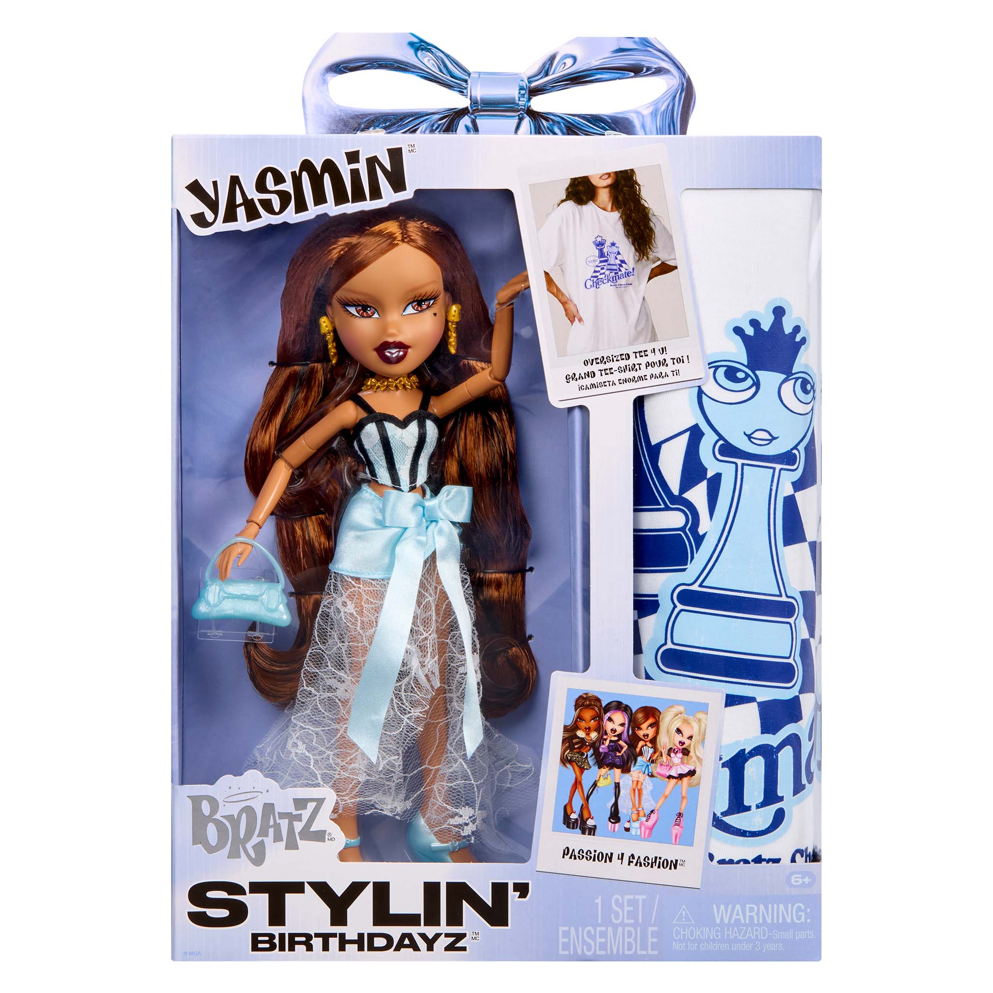 Bratz Stylin' Birthdayz Yasmin Fashion Doll with Customizable T