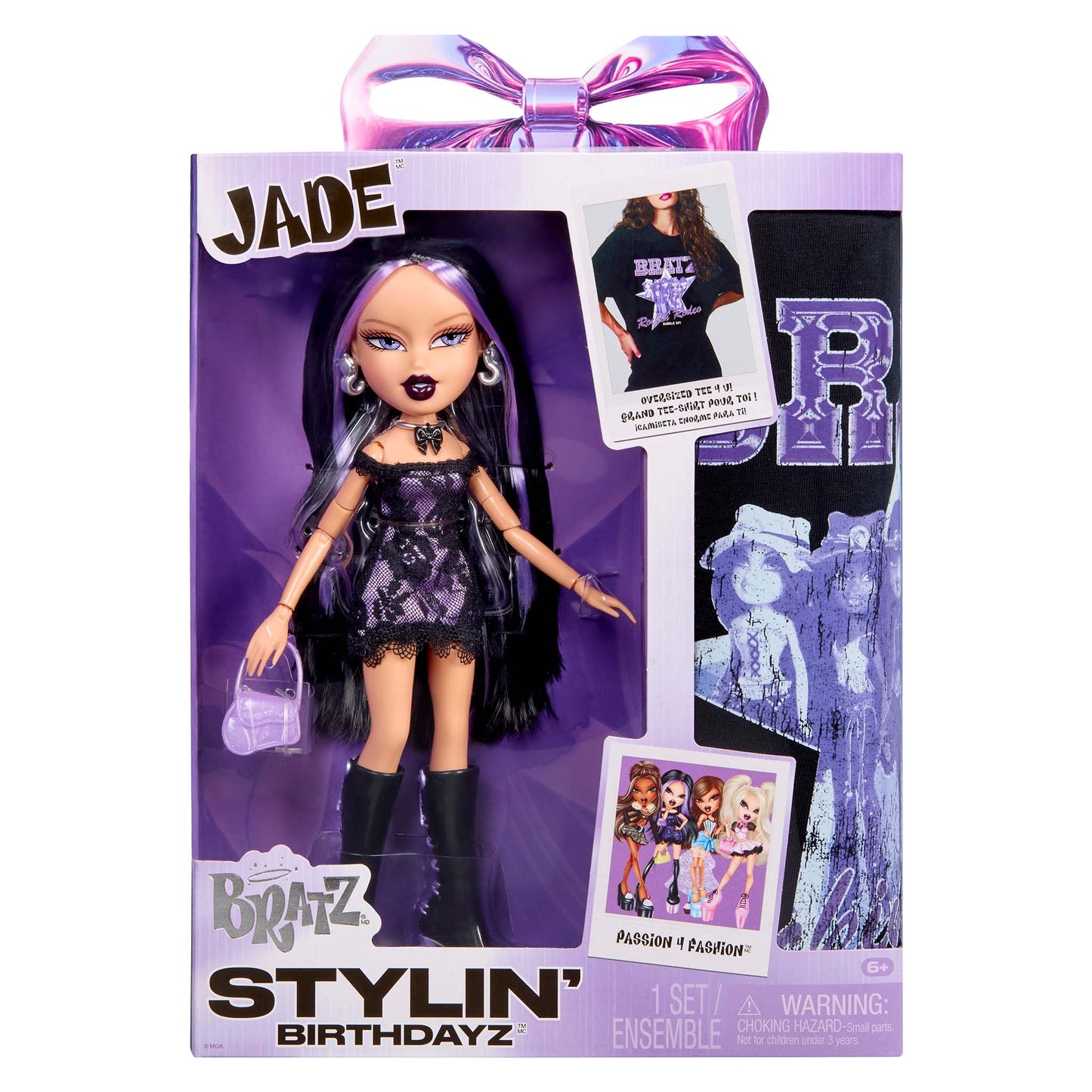Bratz Stylin' Birthdayz doll packaging with doll figure, accessories