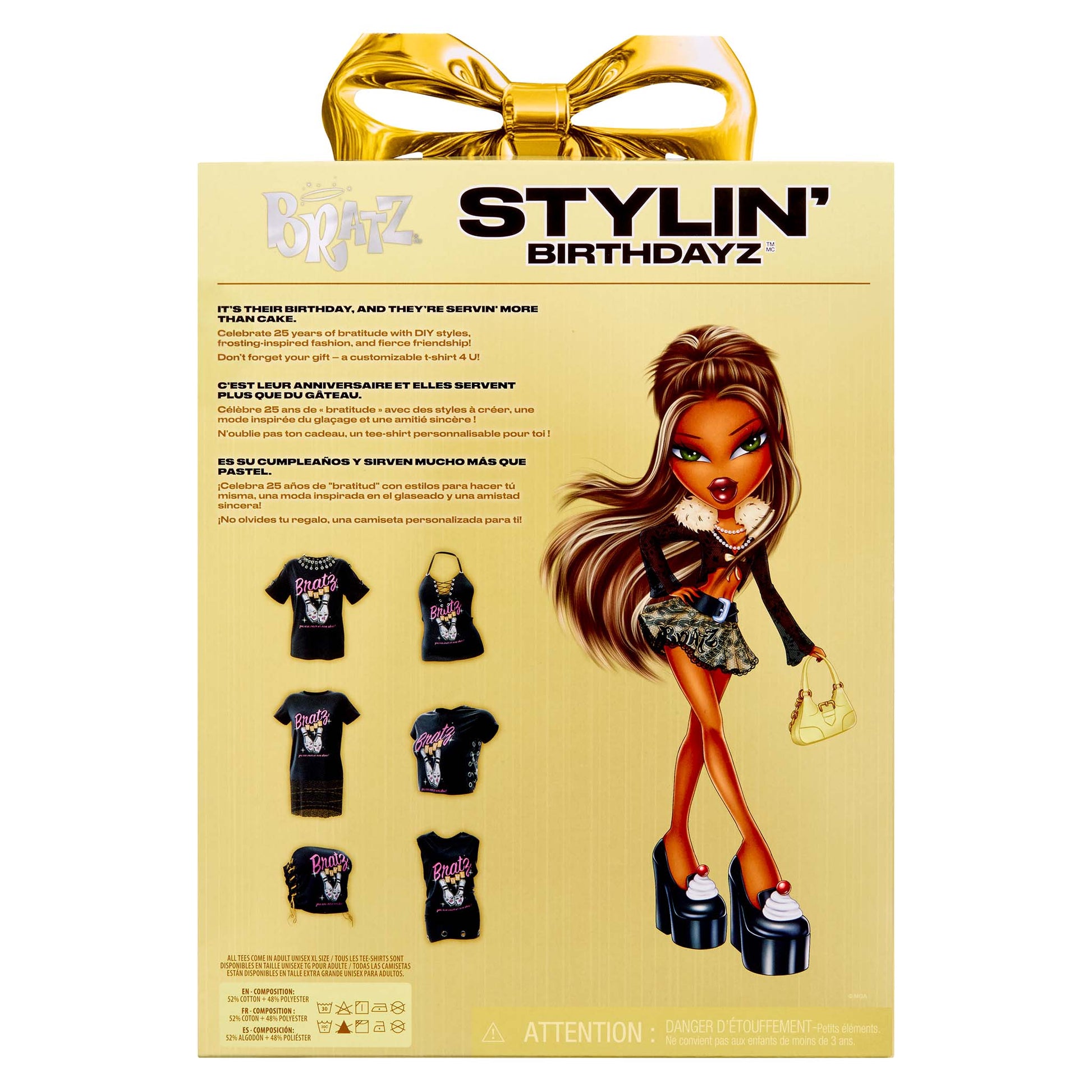 Stylin' Birthdayz toy packaging with a doll with DIY styles you can customize