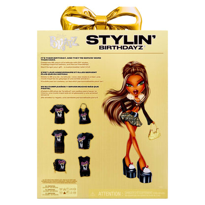 Stylin' Birthdayz toy packaging with a doll with DIY styles you can customize