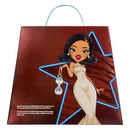 Bratz x Tyla Doll back packaging with character art & star graphic