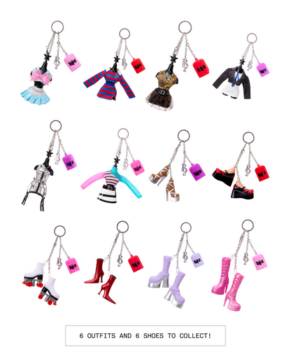 6 oufits and 6 shoes to collect!