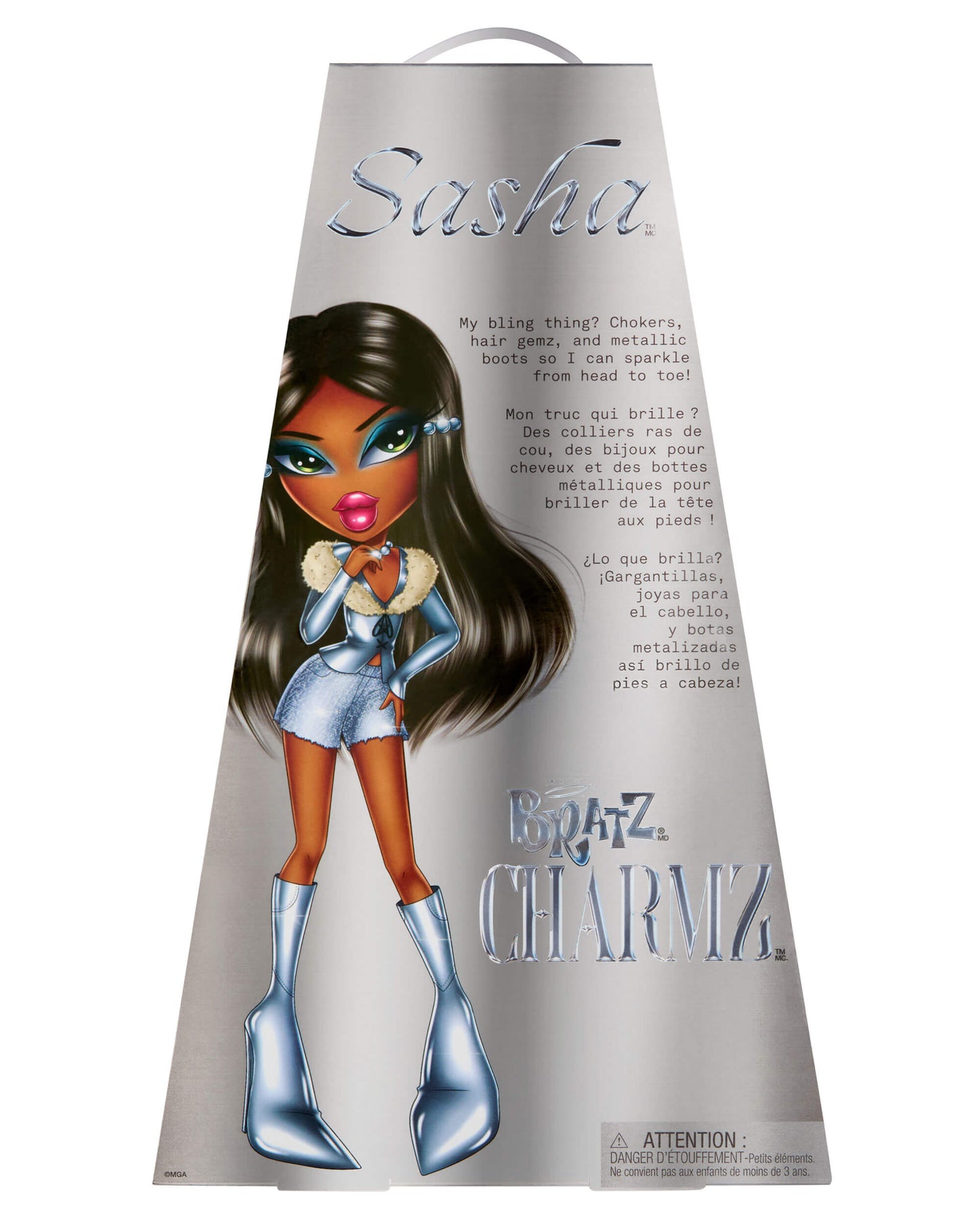 Product packaging with a character illustration and text on a white background