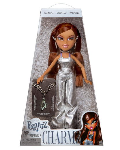 Bratz Charmz Doll - Yasmin in packaging with silver outfit and necklace