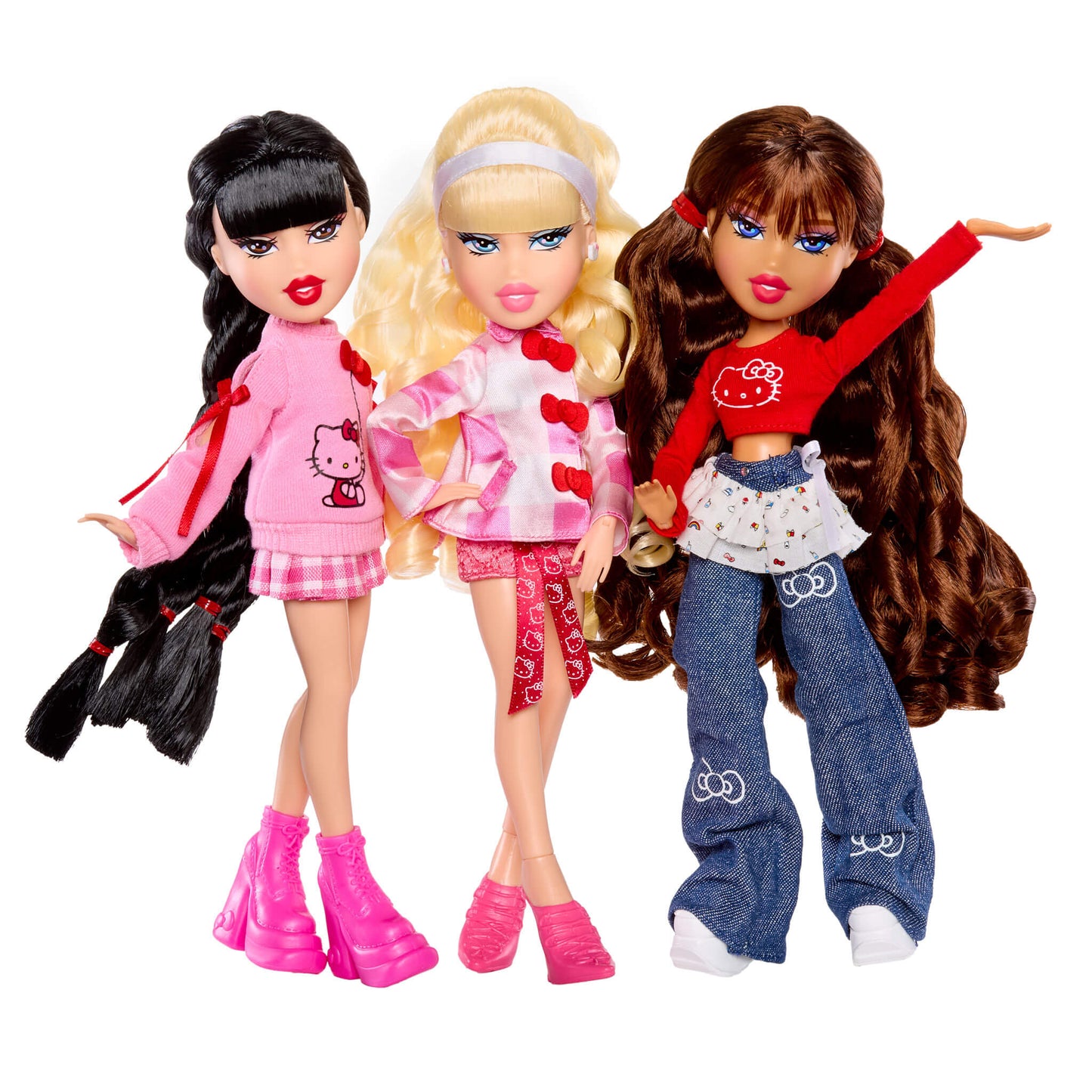 All three Bratz x Hello Kitty Dolls—Cloe, Jade, and Yasmin!