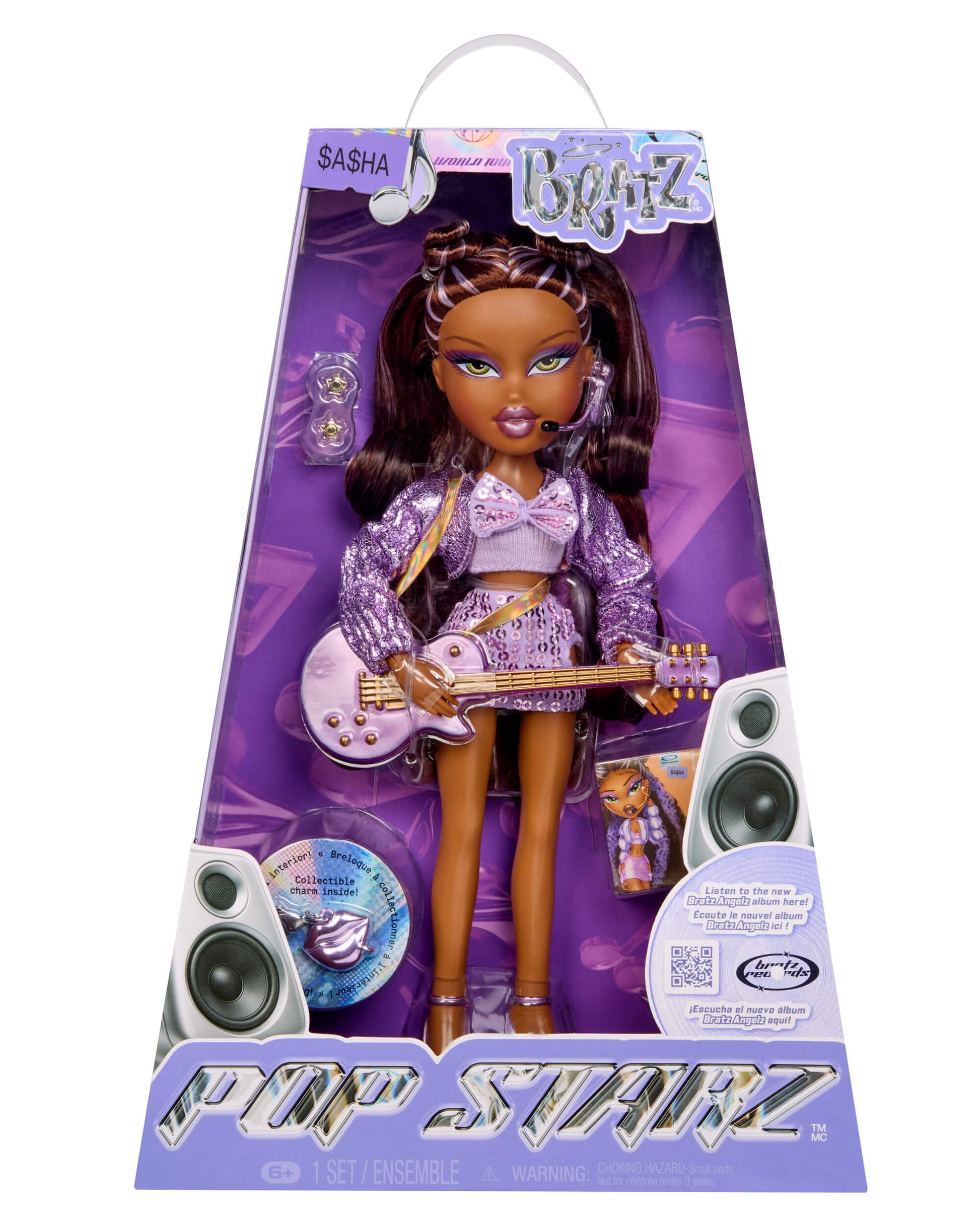 Bratz Pop Starz doll packaging with a doll holding a guitar on a white background