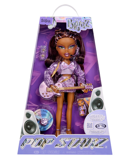 Bratz Pop Starz doll packaging with a doll holding a guitar on a white background