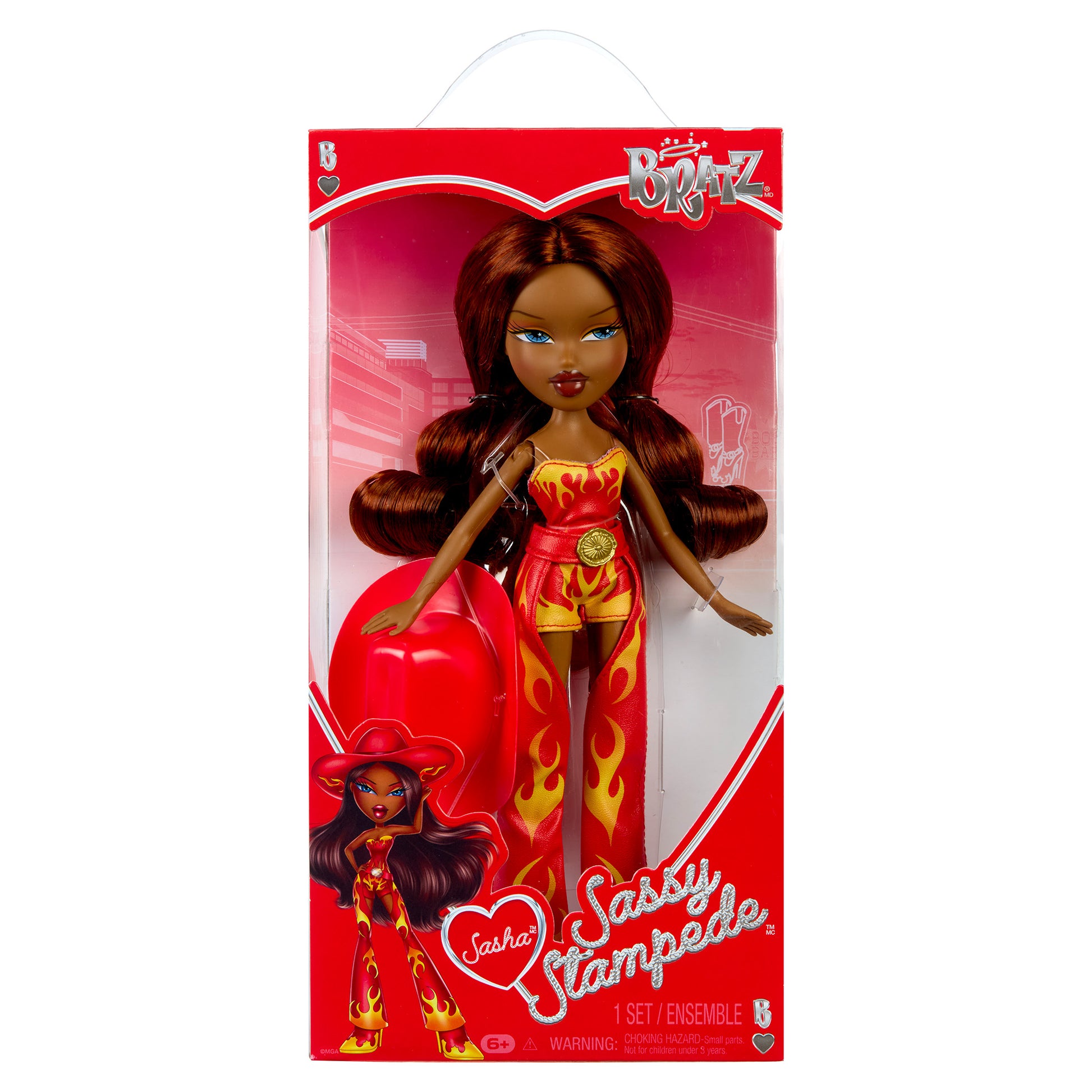 sasha doll Sassy Stampede front packaging