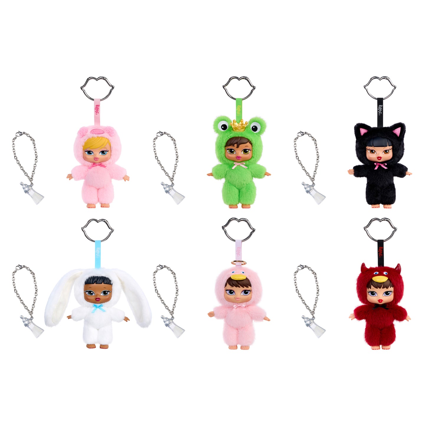 bratzies with lip keychain and baby bottle and mystery