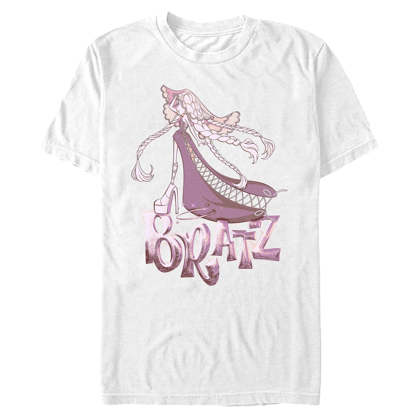 bratzaversary bratz doll back graphic tee white