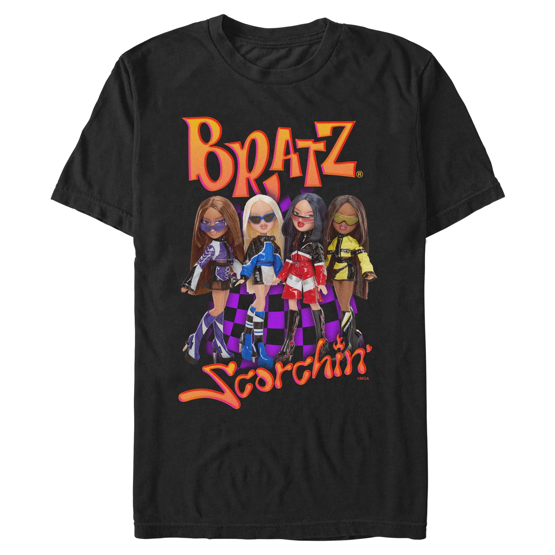 bratz scorchin group doll graphic tee black