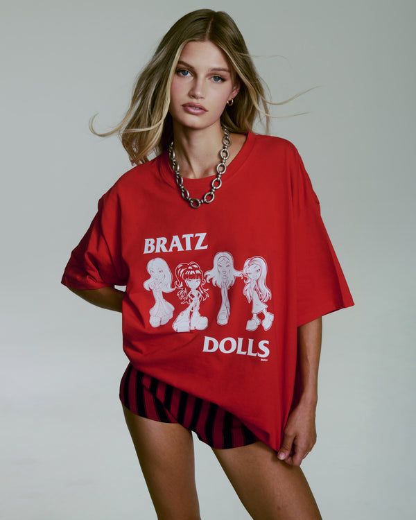 stylin jade oversize tee on model