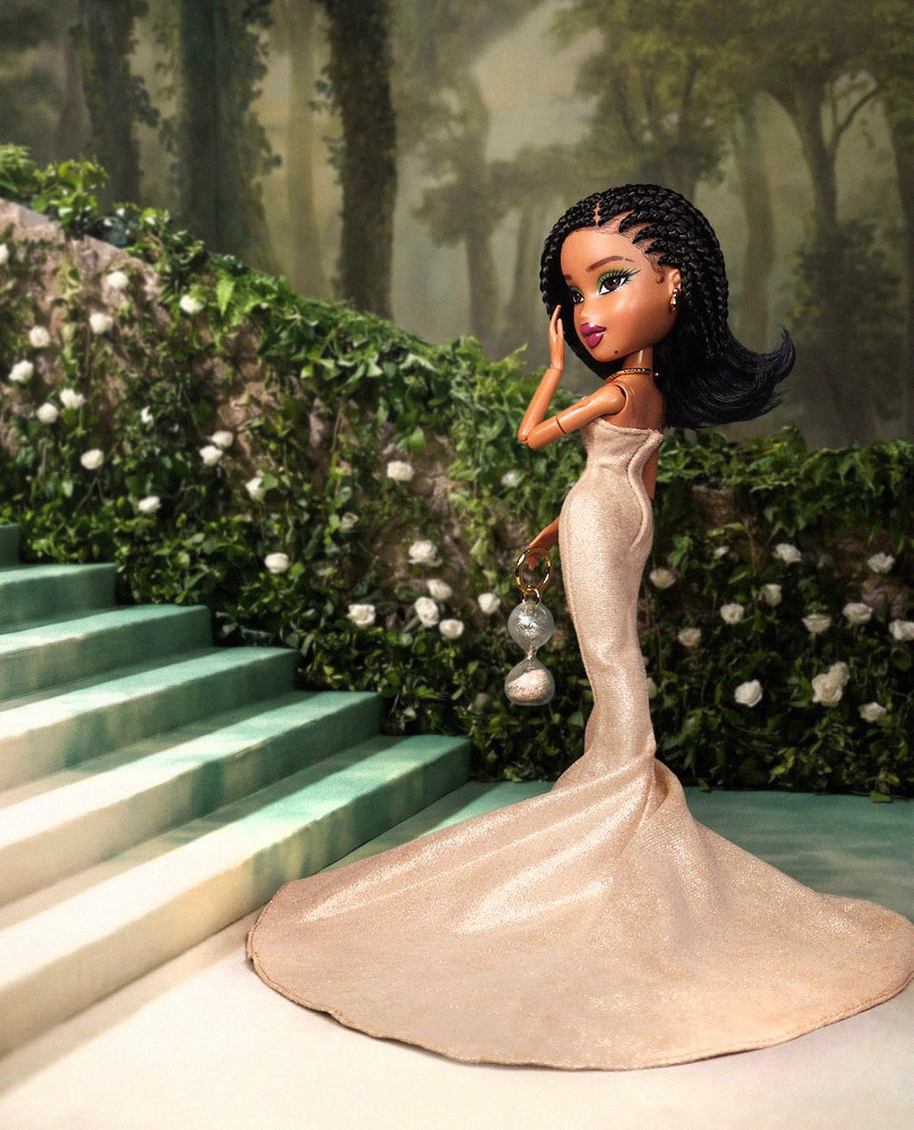 bratz x tyla doll in met gala gown
